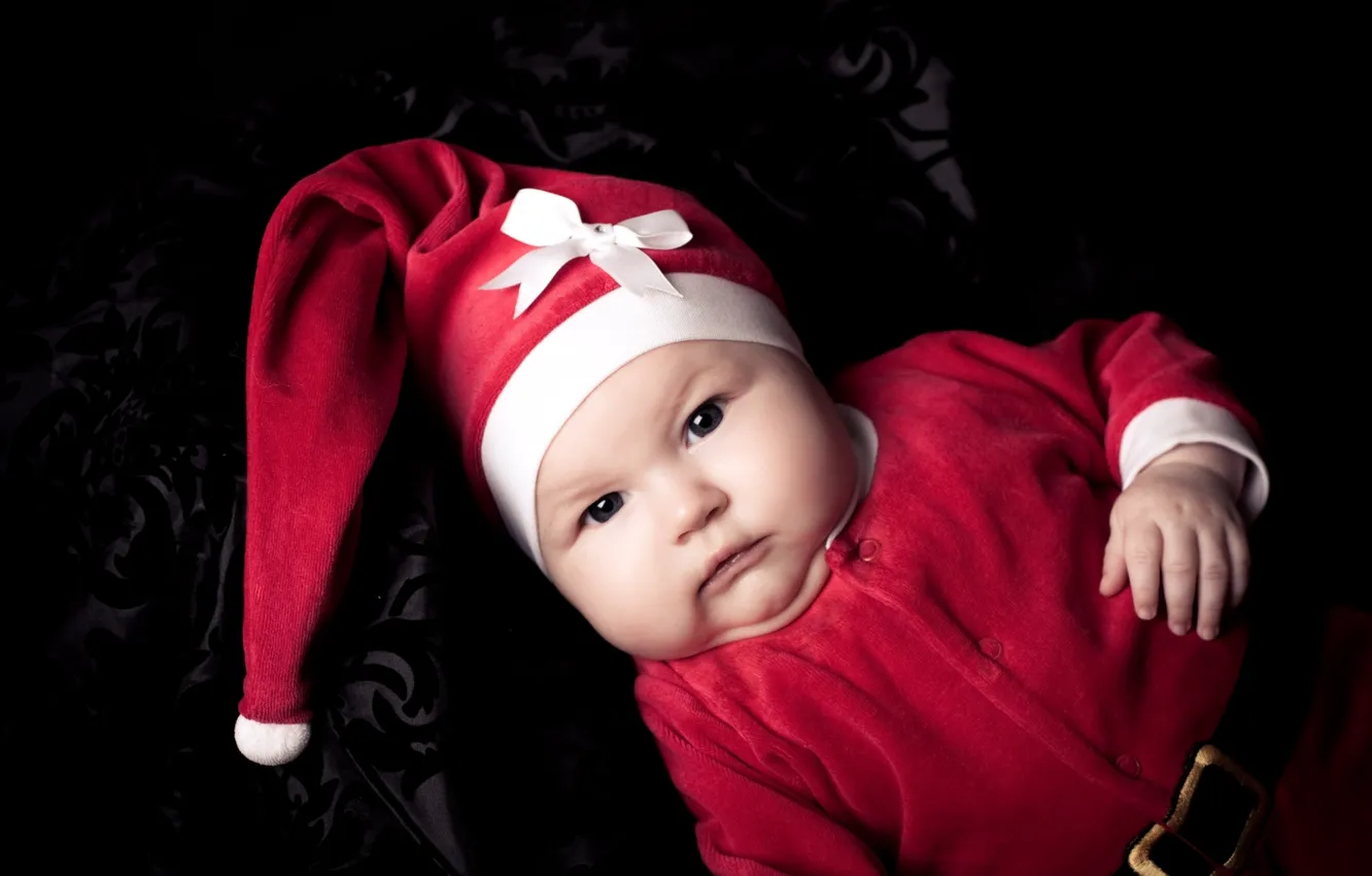 Photo wallpaper christmas, happy, happines, new, year, baby, wishes