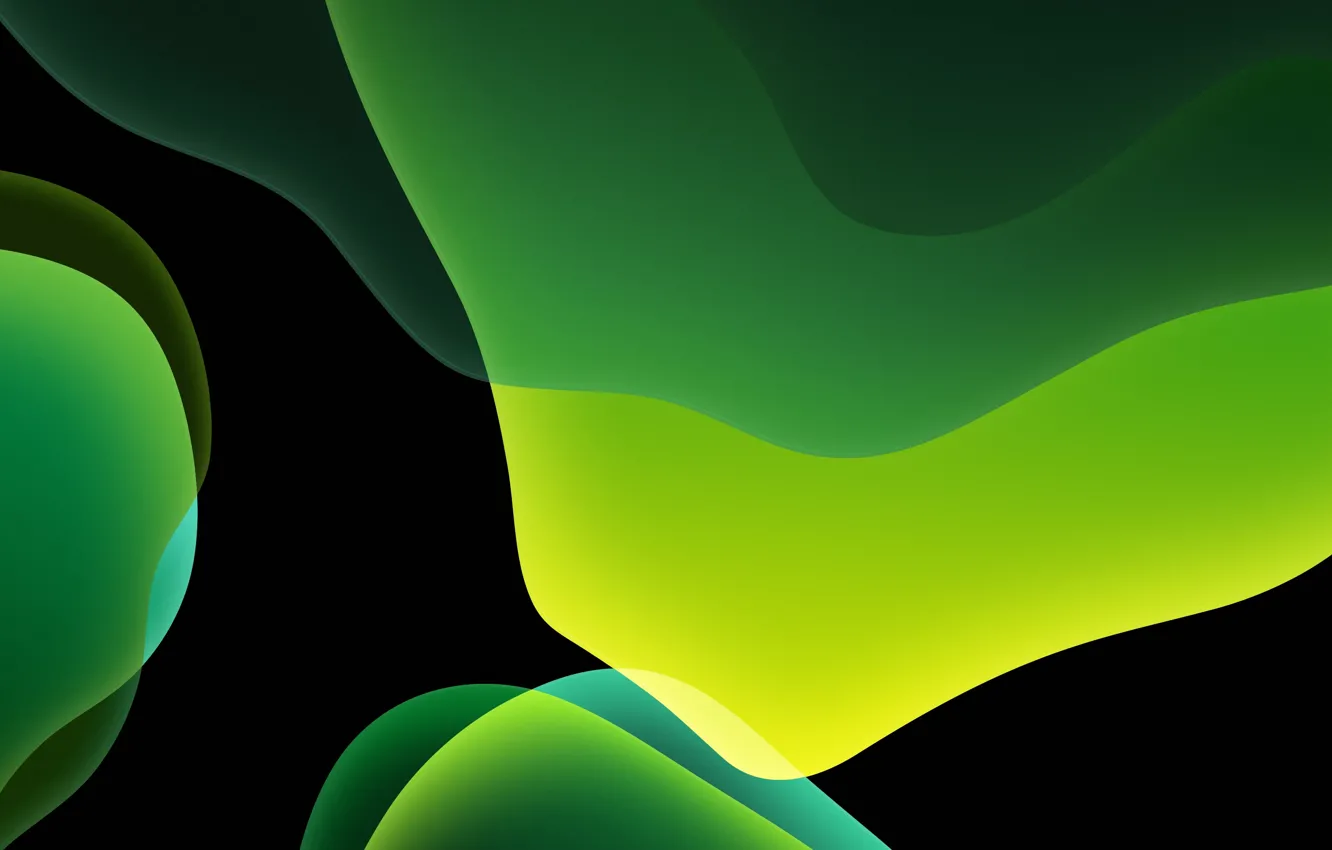 Photo wallpaper green, dark, background, iOS 13