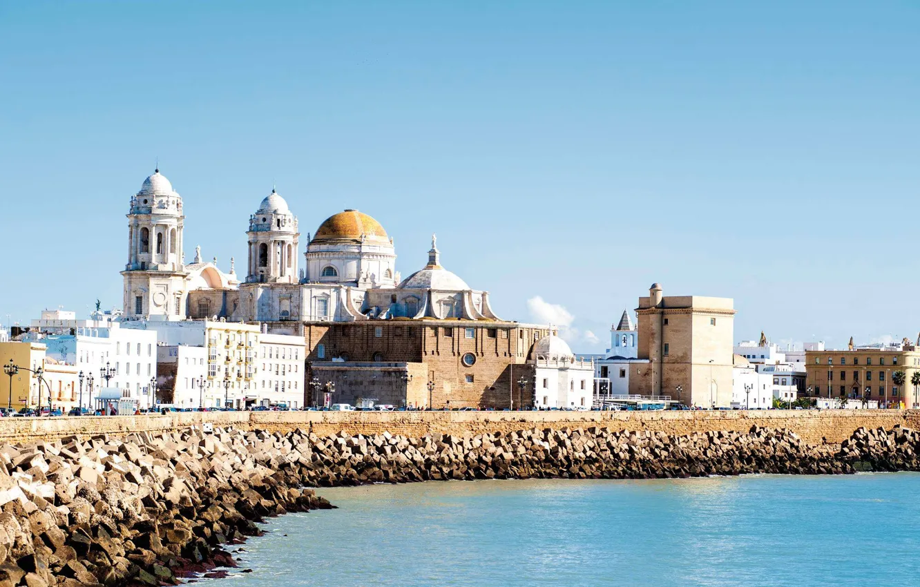 Photo wallpaper sea, Spain, the dome, Cadiz