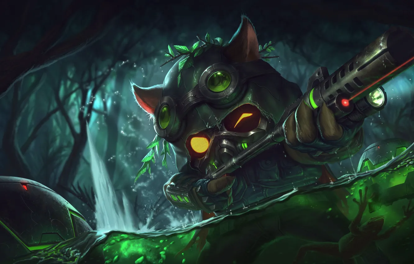 Photo wallpaper water, weapons, being, glasses, League of Legends, League Of Legends, Teemo