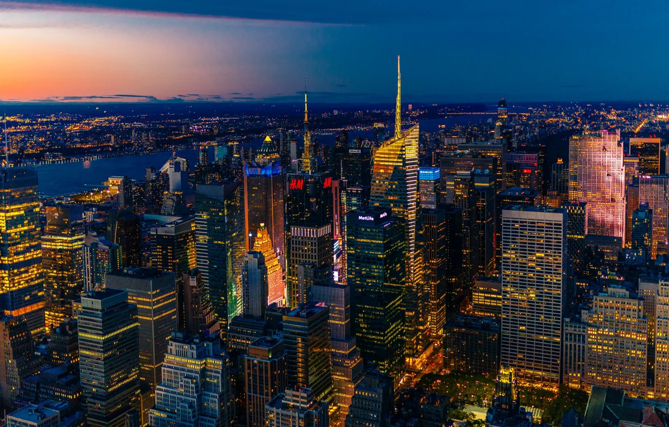 Photo wallpaper the city, view, New York, panorama