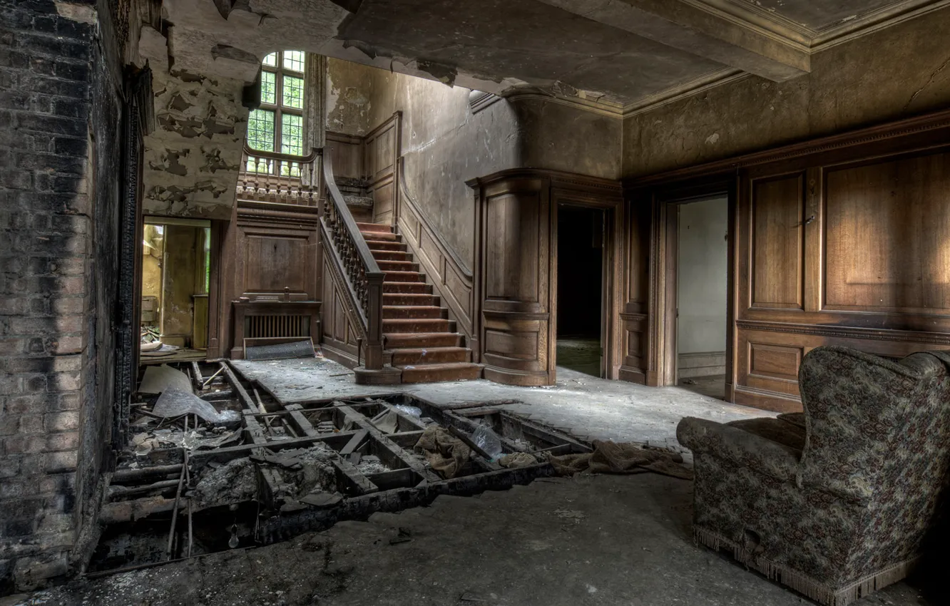 Photo wallpaper house, abandoned, devastation, old, ruins
