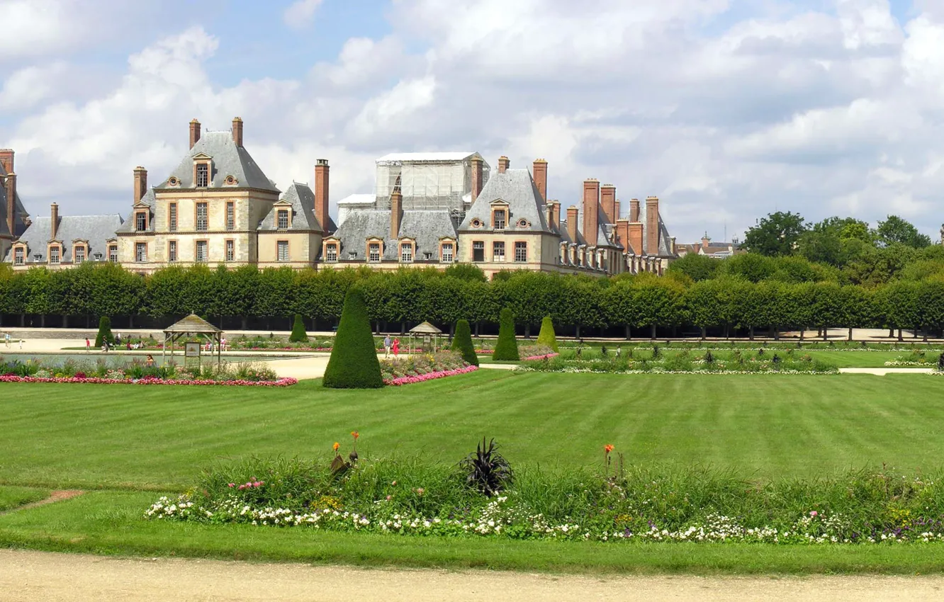 Photo wallpaper France, panorama, The Palace Of Fontainebleau
