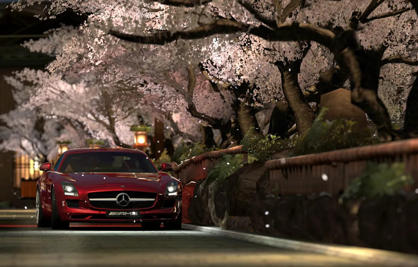 Photo wallpaper Gran Turismo 5, Mercedes Benz SLS AMG, Photo Mode, Kyoto Shirakawa