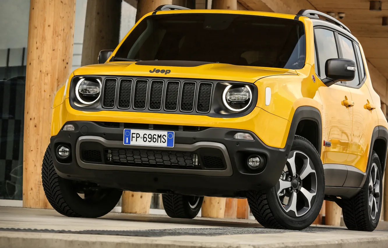 Photo wallpaper front view, 2018, Jeep, Trailhawk, Renegade