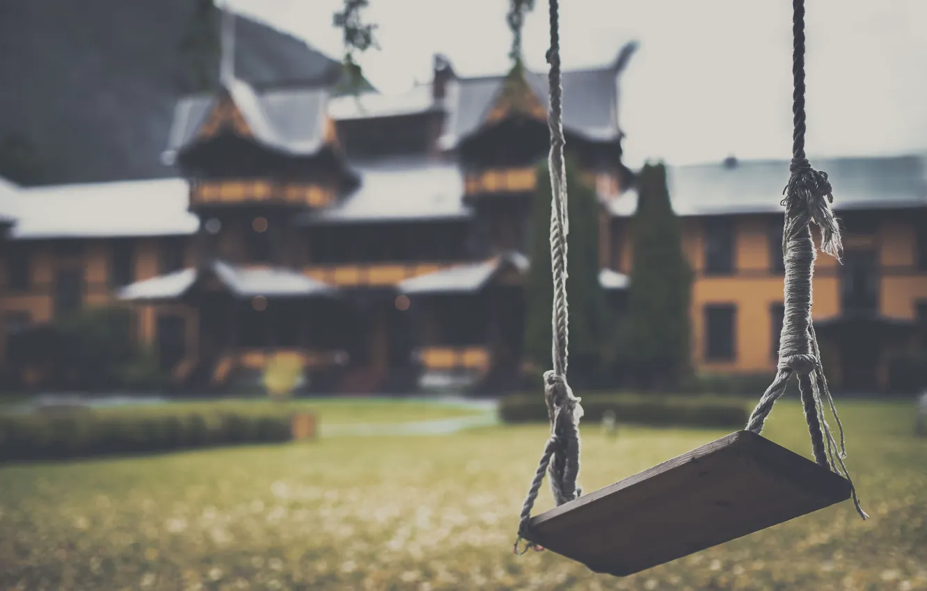 Photo wallpaper childhood, swing, nostalgia