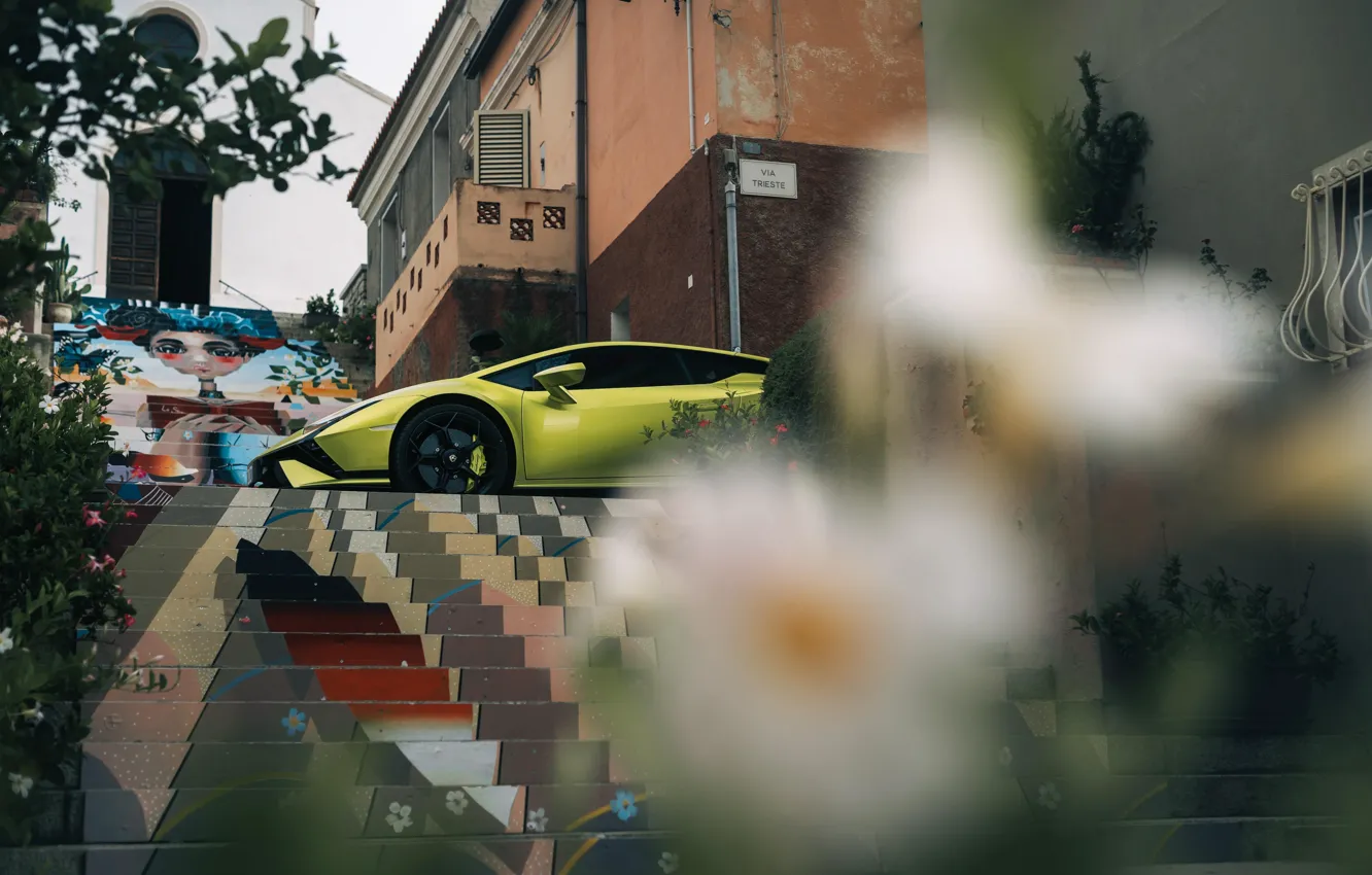 Photo wallpaper Lamborghini, Huracan, side view, Lamborghini Huracan Tecnica