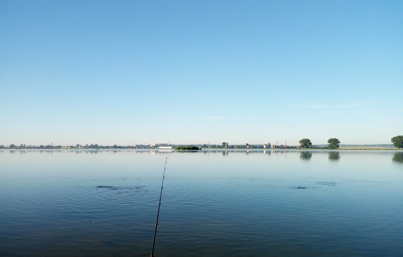 Photo wallpaper the sky, lake, rod