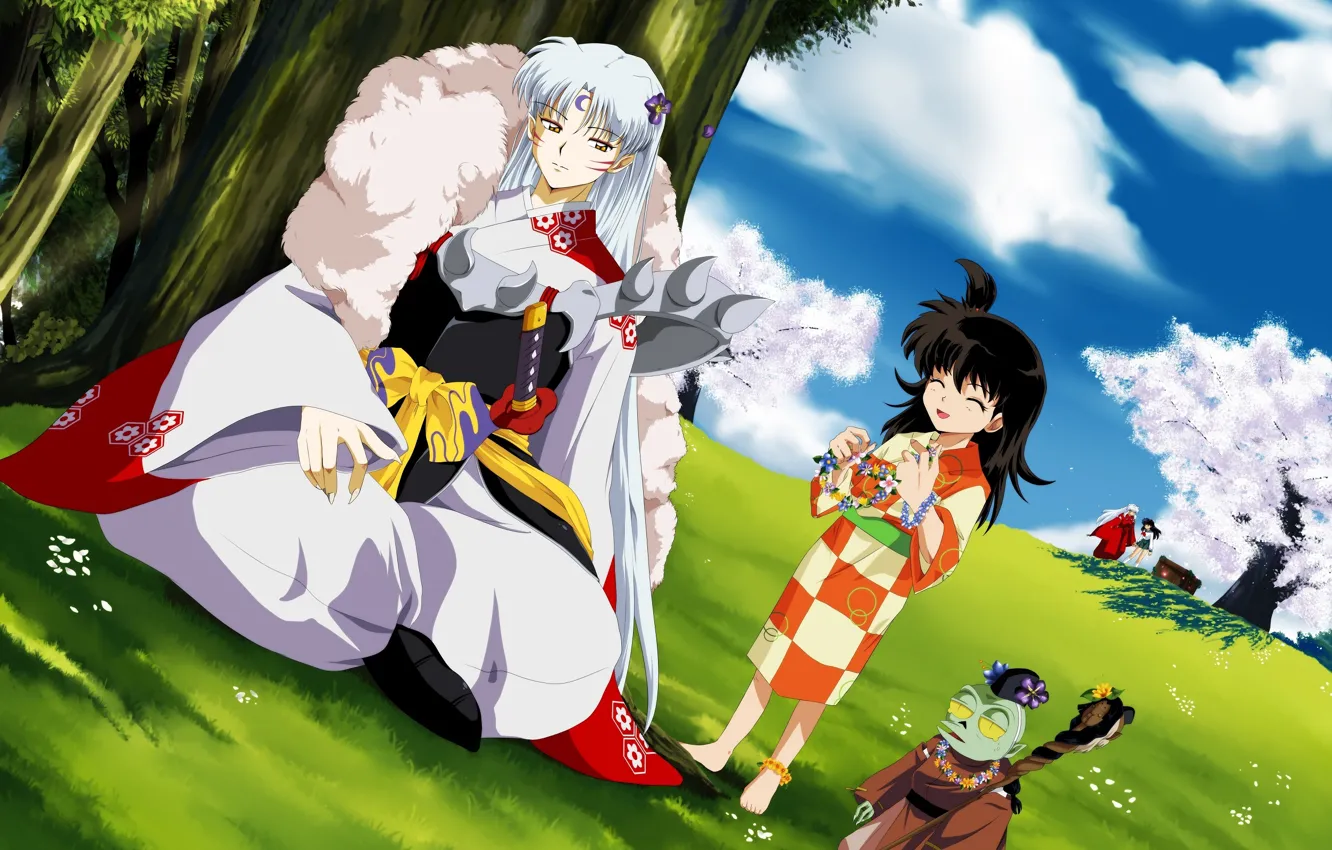 Photo wallpaper anime, art, Rin, Inuyasha, Seshomaru, Inuyasha, Jacken