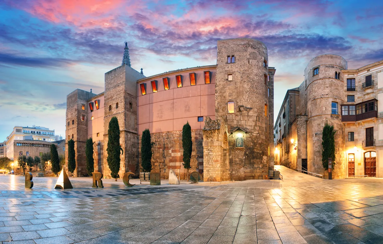 Photo wallpaper Spain, houses, Barcelona, Spain, Temples