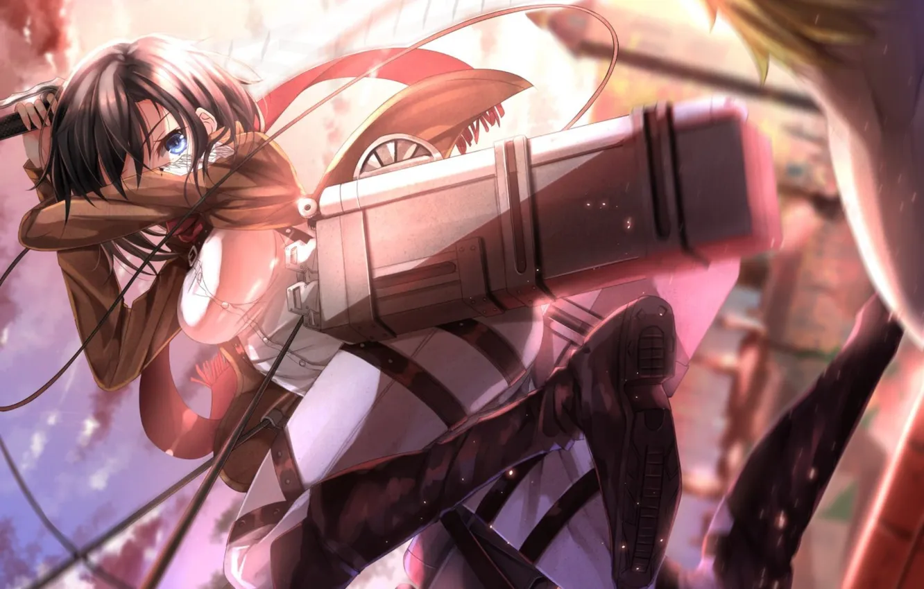 Photo wallpaper girl, art, Attack on Titan, Attack Of The Titans