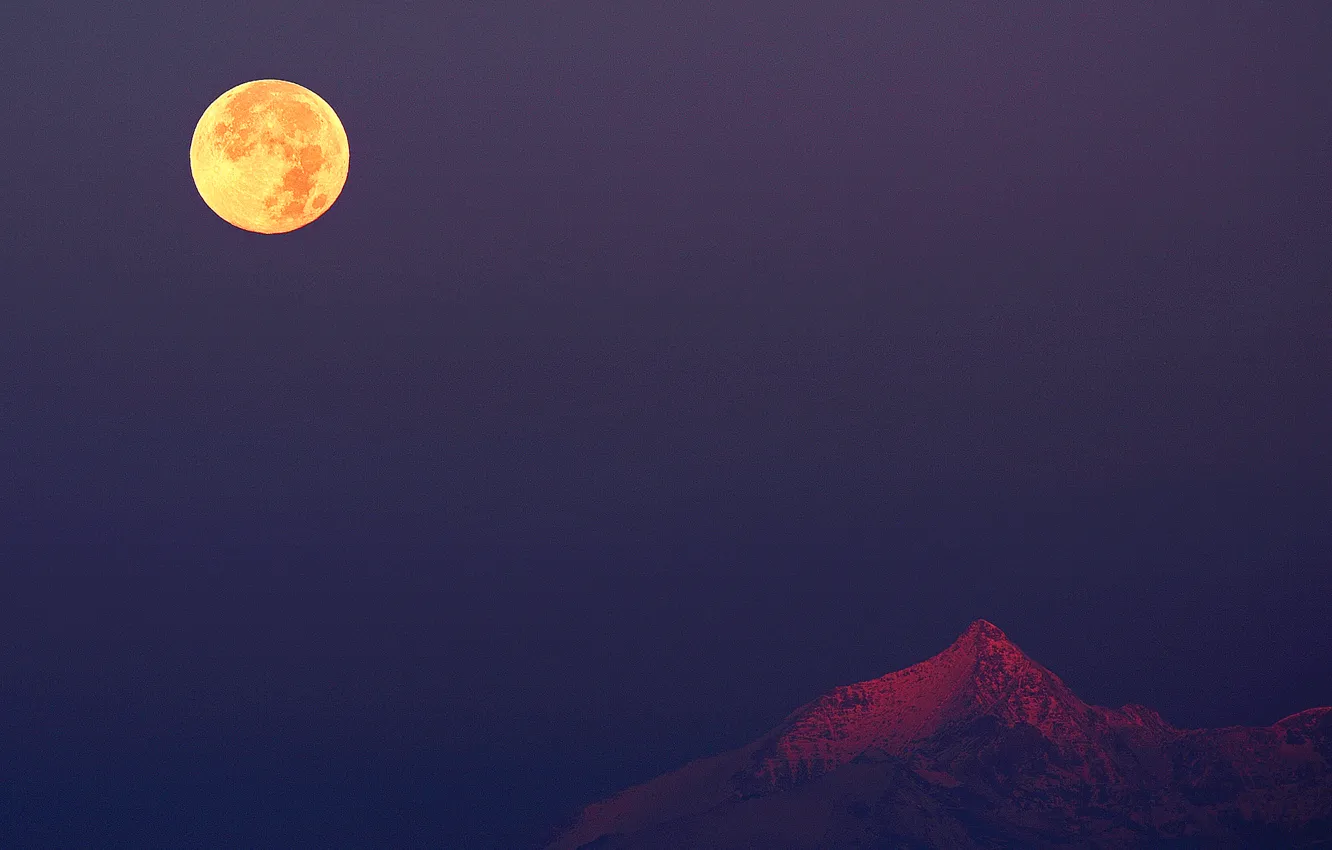 Photo wallpaper the sky, mountains, the moon