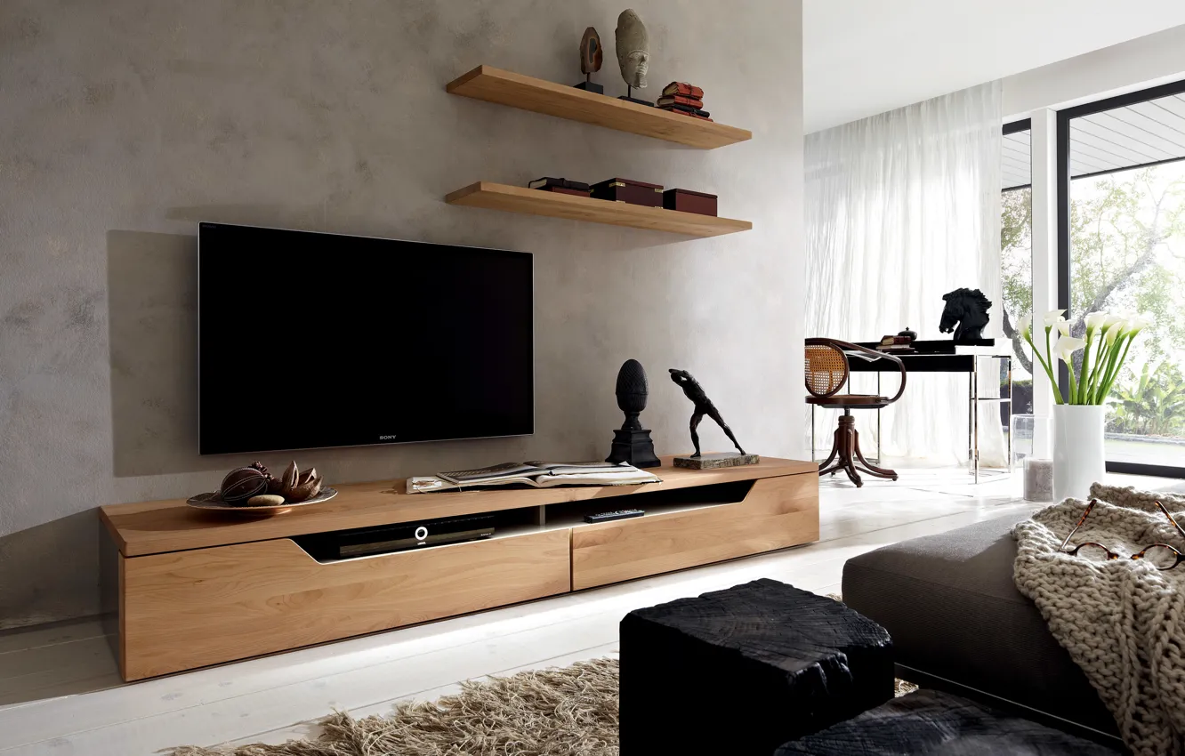 Photo wallpaper design, furniture, TV, Interior