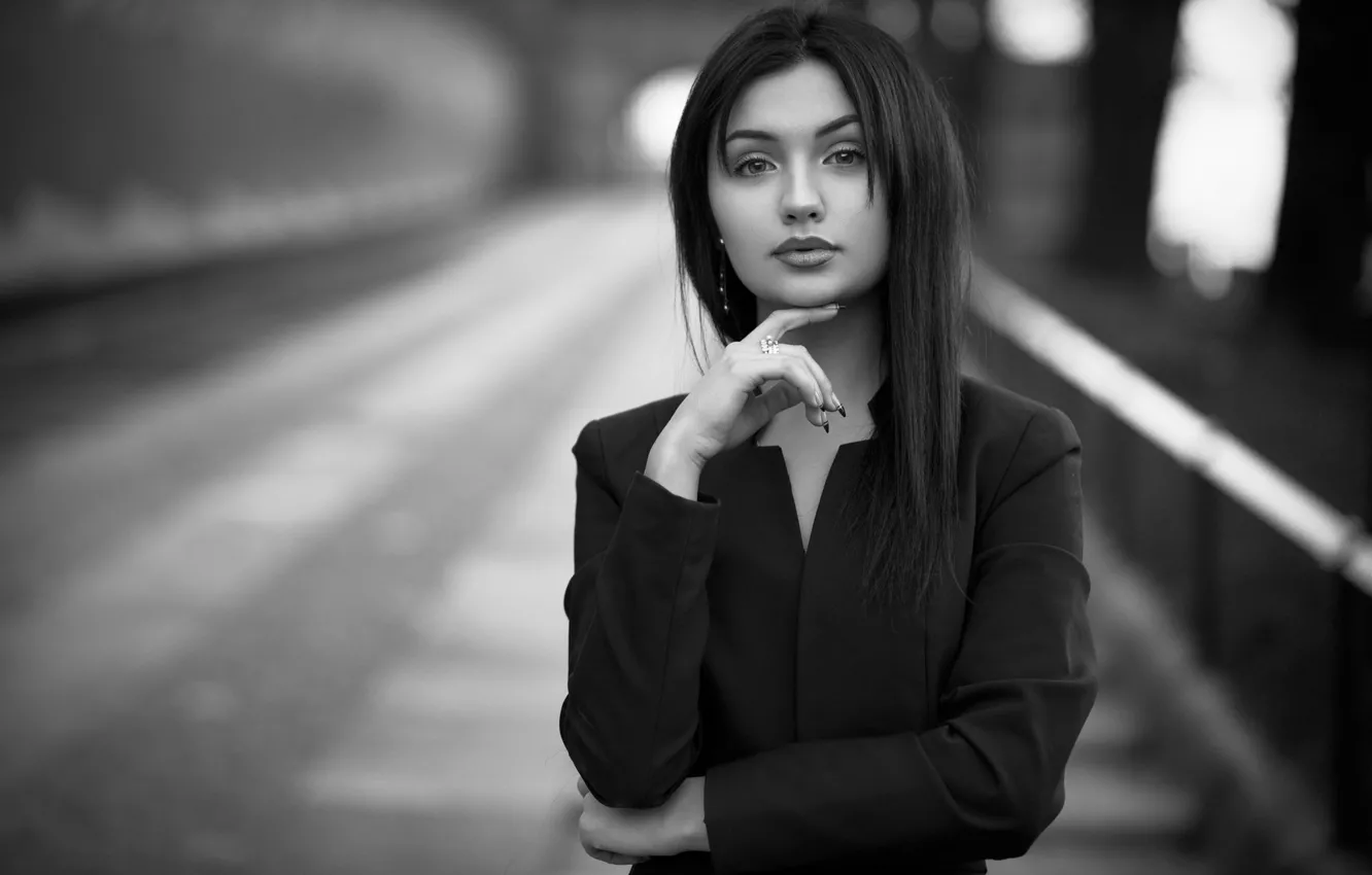 Photo wallpaper light, pose, model, portrait, makeup, dress, brunette, hairstyle