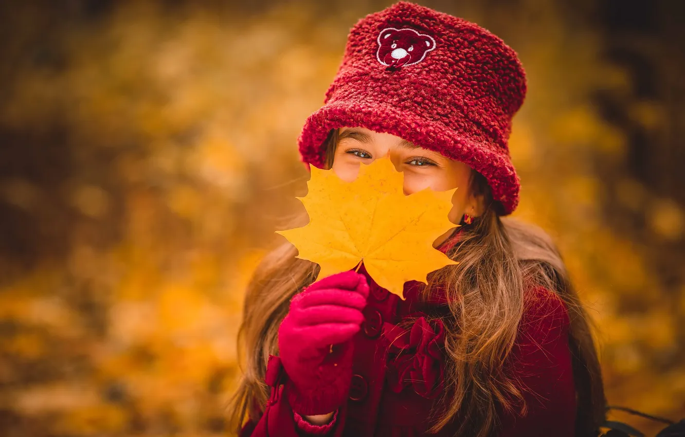 Photo wallpaper autumn, mood, girl