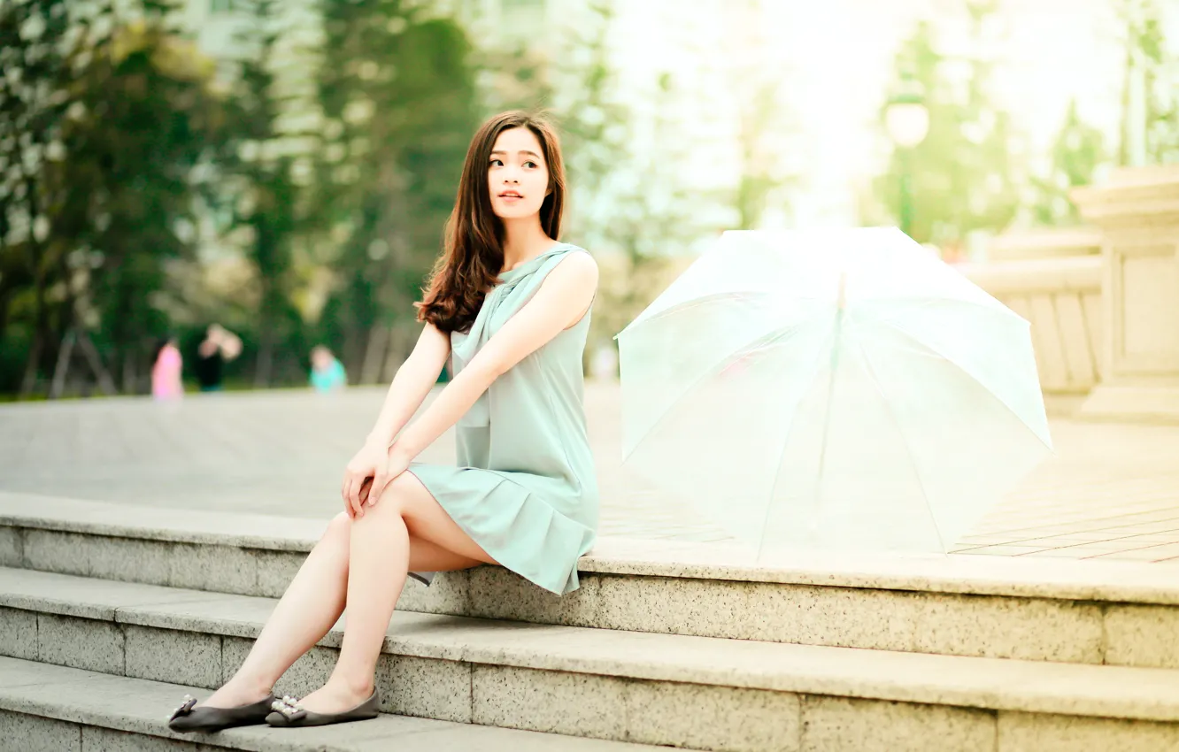 Photo wallpaper girl, pose, background