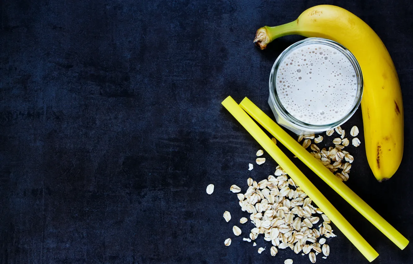 Photo wallpaper glass, oatmeal, yogurt, food, Breakfast, Yuliya Gontar, bananas