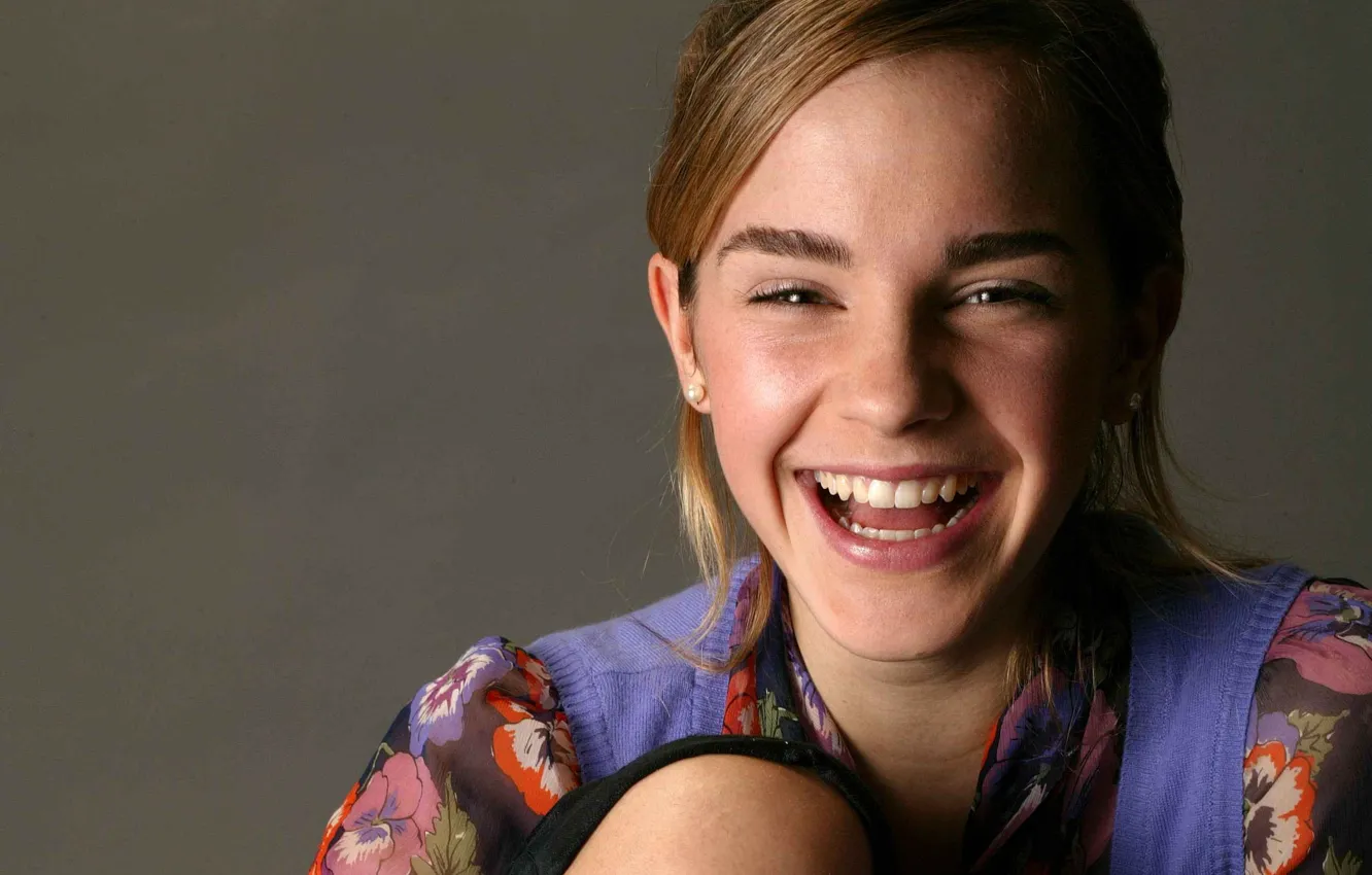 Photo wallpaper girl, laughter, actress, Emma Watson, Emma Watson