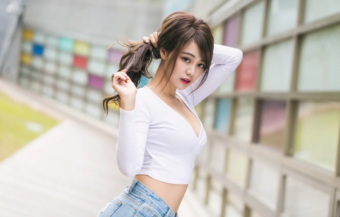 Photo wallpaper sweetheart, Asian, sexy, Bunny, beautiful girl, sexy, beautiful girl, asian