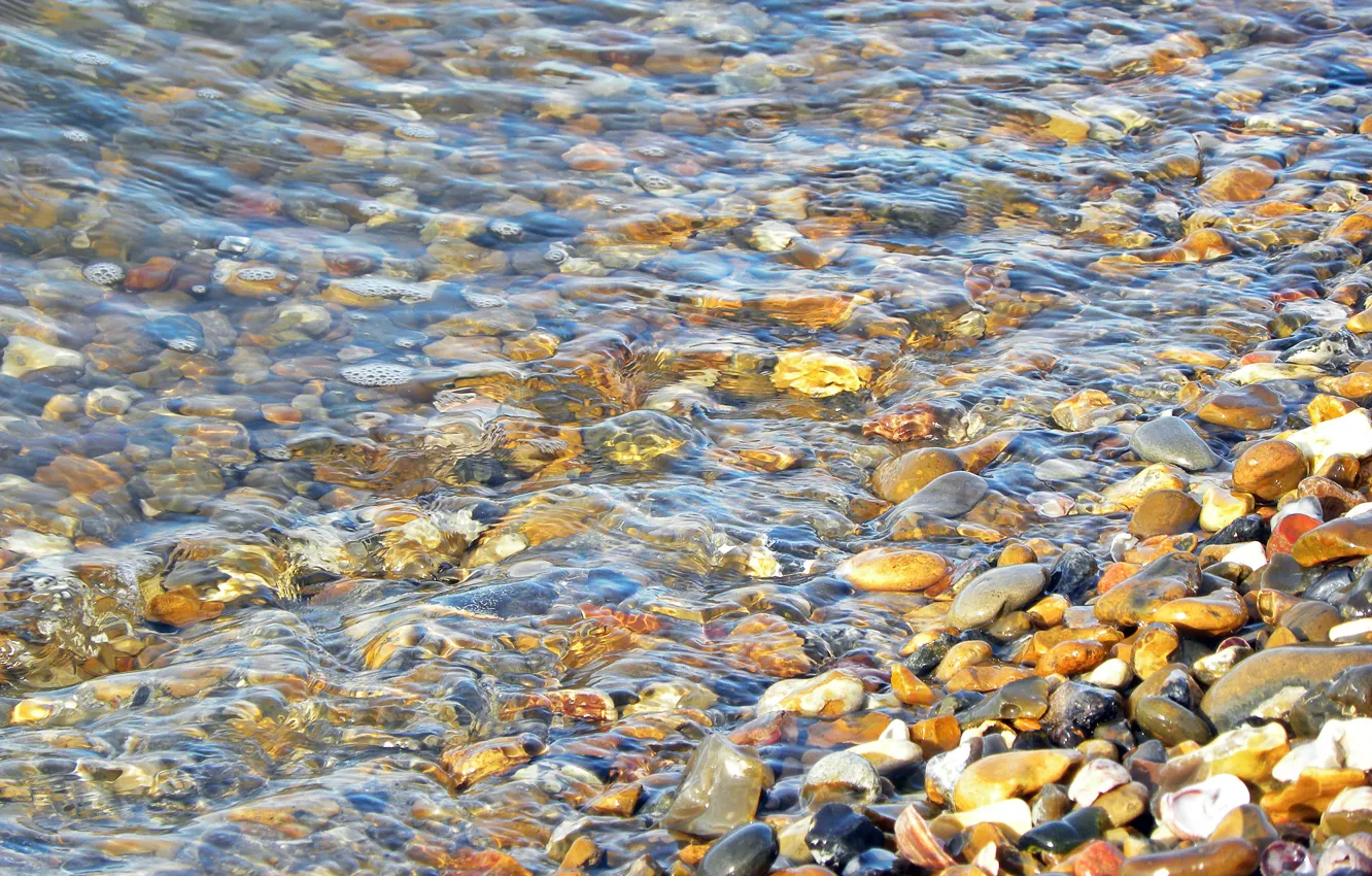 Photo wallpaper sea, stones, texture