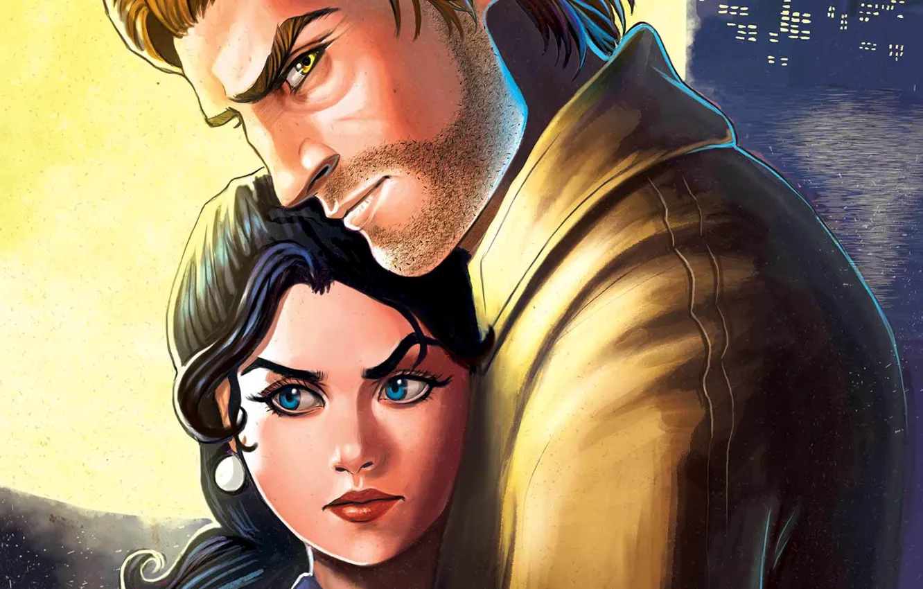 Photo wallpaper look, pair, Snow White, The Wolf Among Us, Bigby, fables, Fabletown