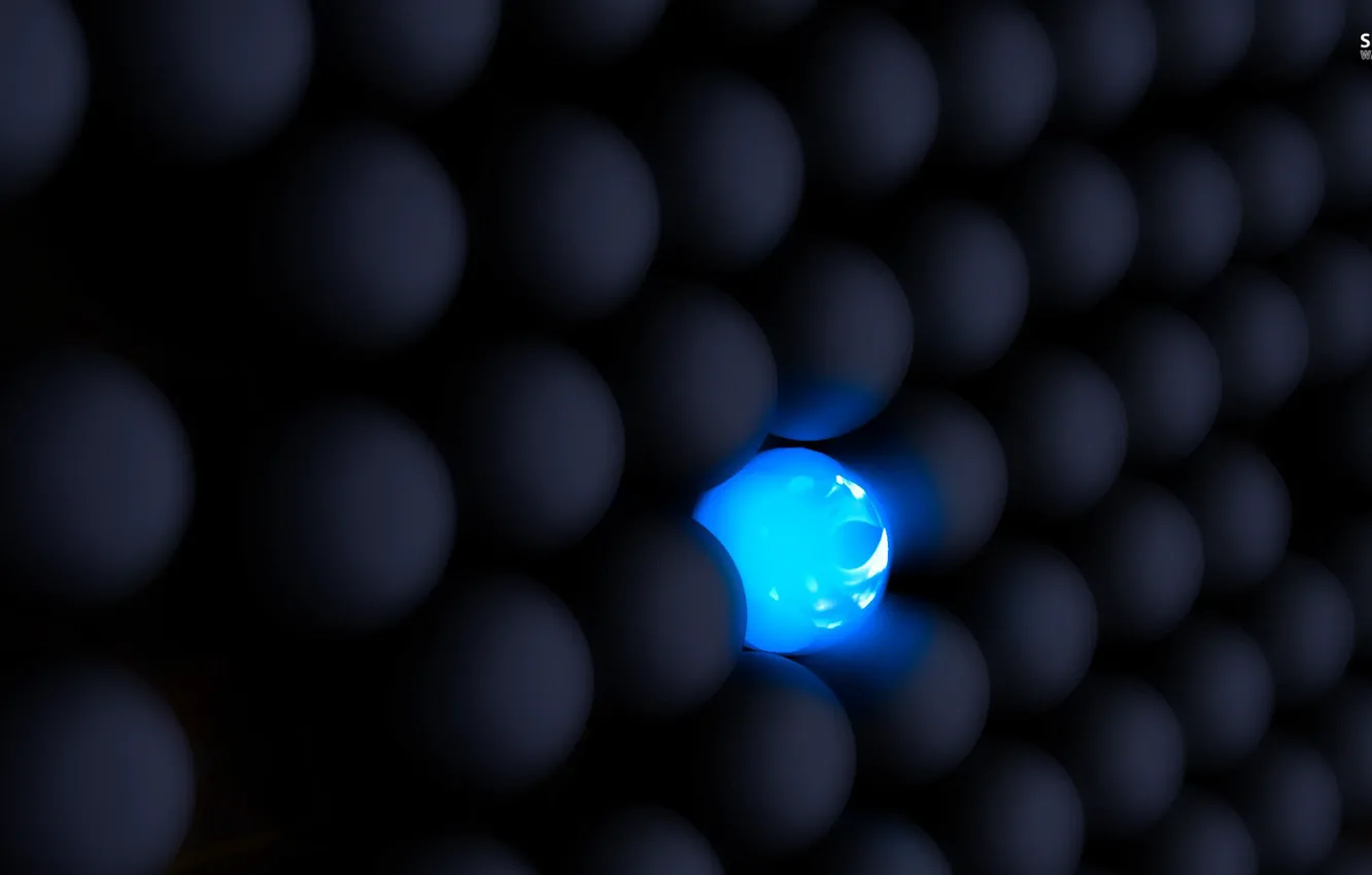 Photo wallpaper blue, light bulb