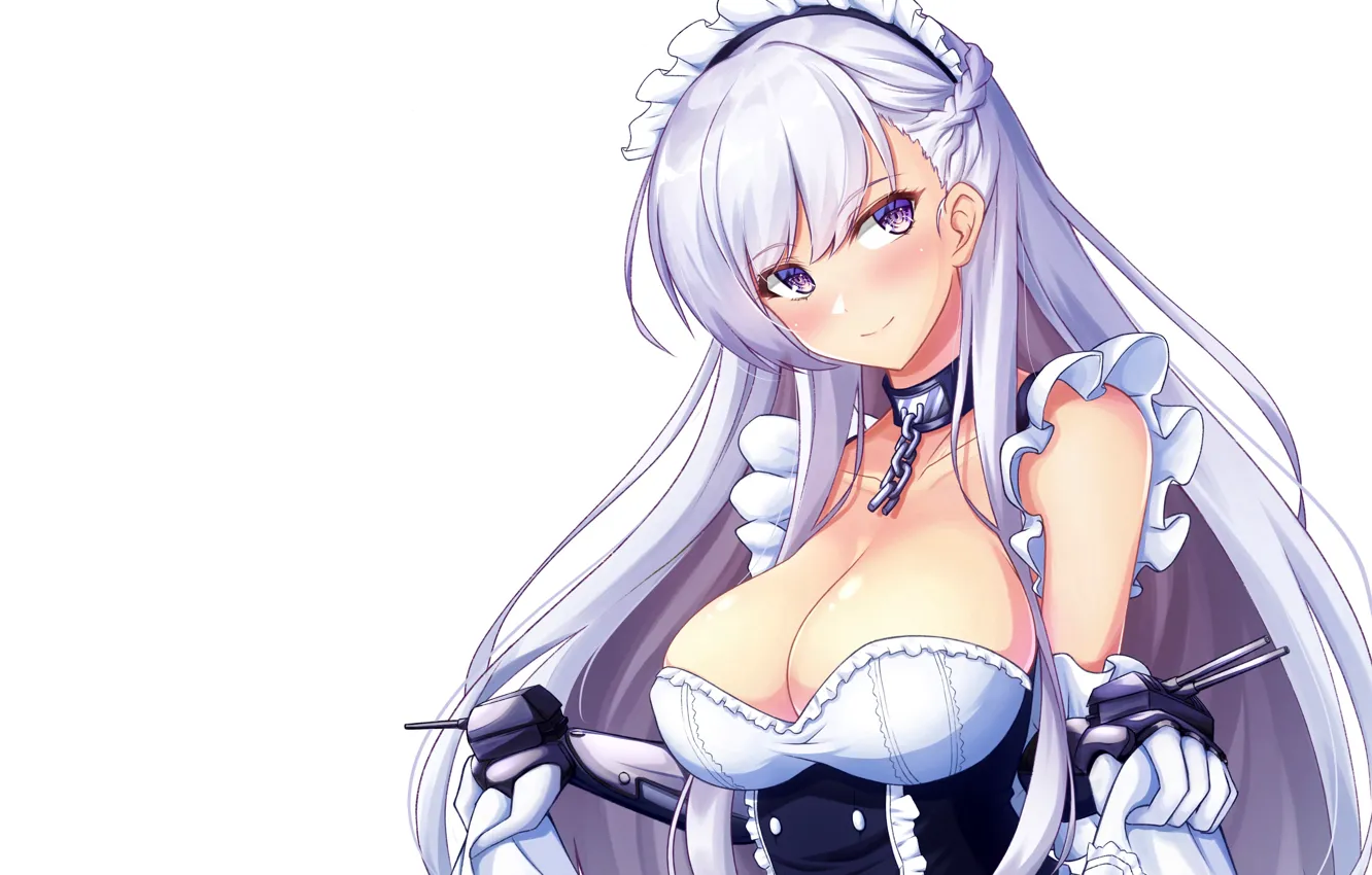 Photo wallpaper girl, sexy, cleavage, long hair, dress, boobs, anime, beautiful