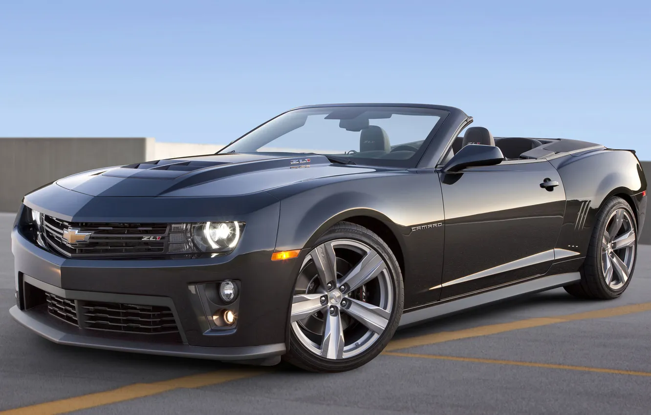 Photo wallpaper Chevrolet, Camaro, emblem, convertible