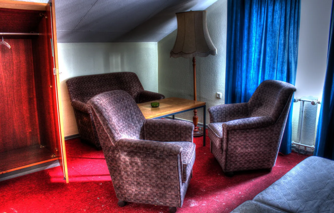 Photo wallpaper room, sofa, chairs