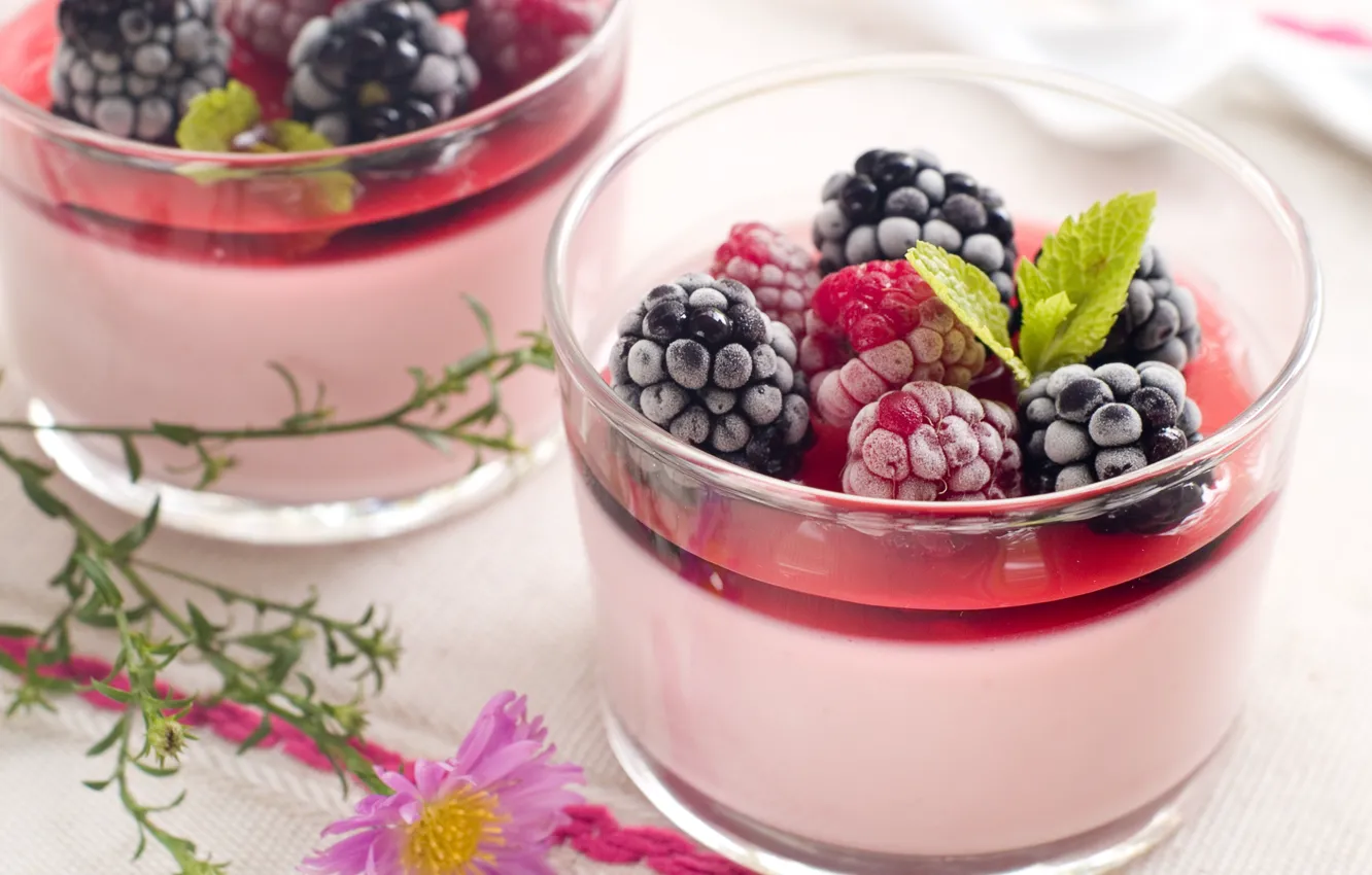 Photo wallpaper glass, berries, raspberry, background, widescreen, Wallpaper, food, blueberries