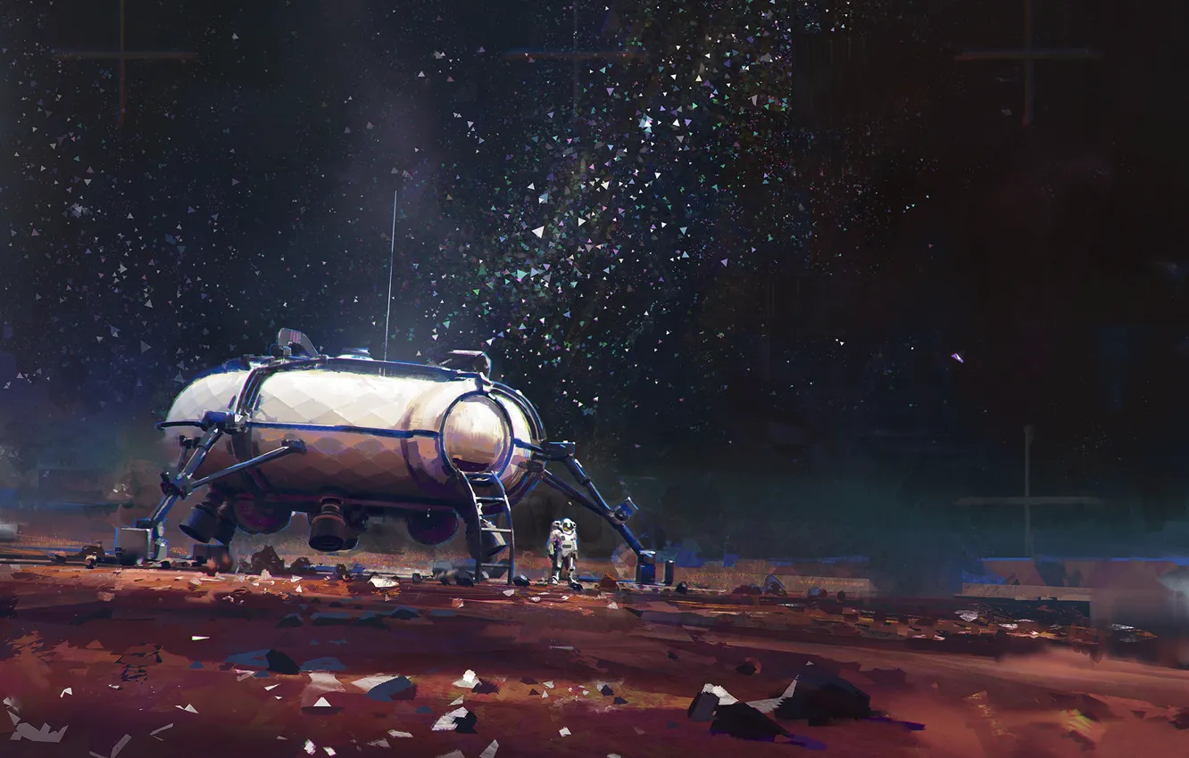 Photo wallpaper space, astronaut, art, sci-fi, astronaut, Concept Art, astronaut, John Wallin Liberto