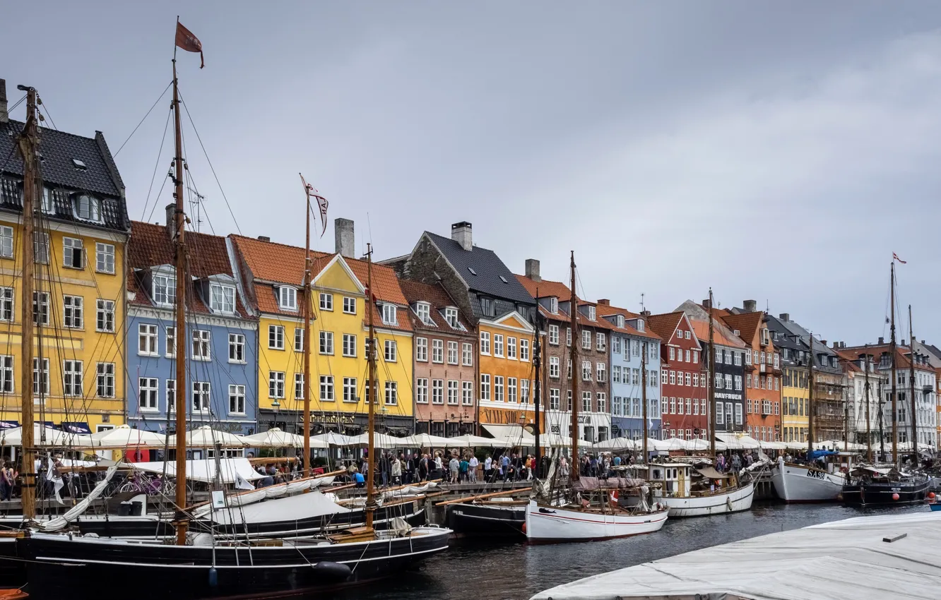 Photo wallpaper boat, home, Denmark, Copenhagen