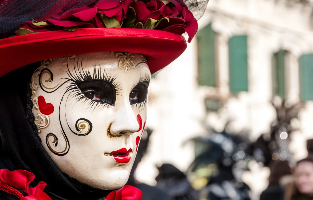 Photo wallpaper mask, Italy, Venice, carnival, Venice
