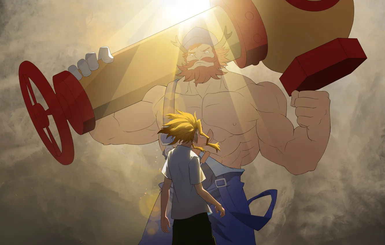 Photo wallpaper man, hammer, Almighty, Boku no Hero Academy, My hero Academy, My Hero Academia