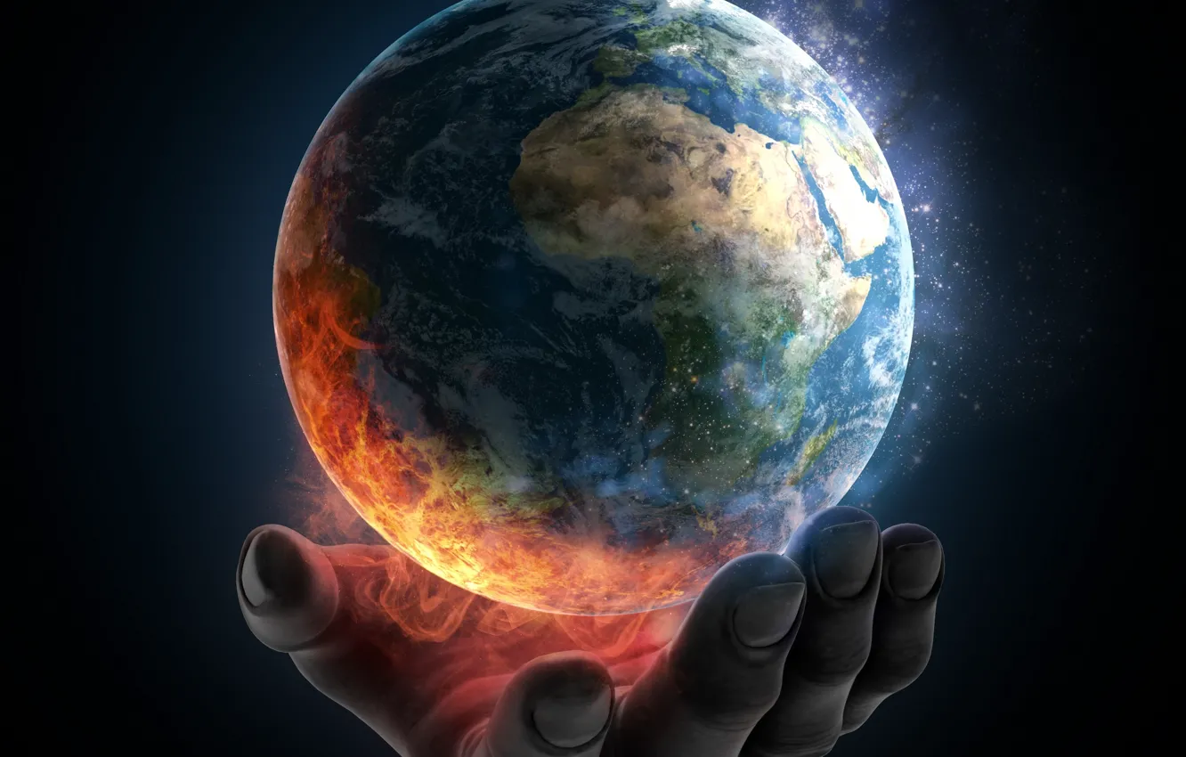 Photo wallpaper Earth, planet, destruction, humanity