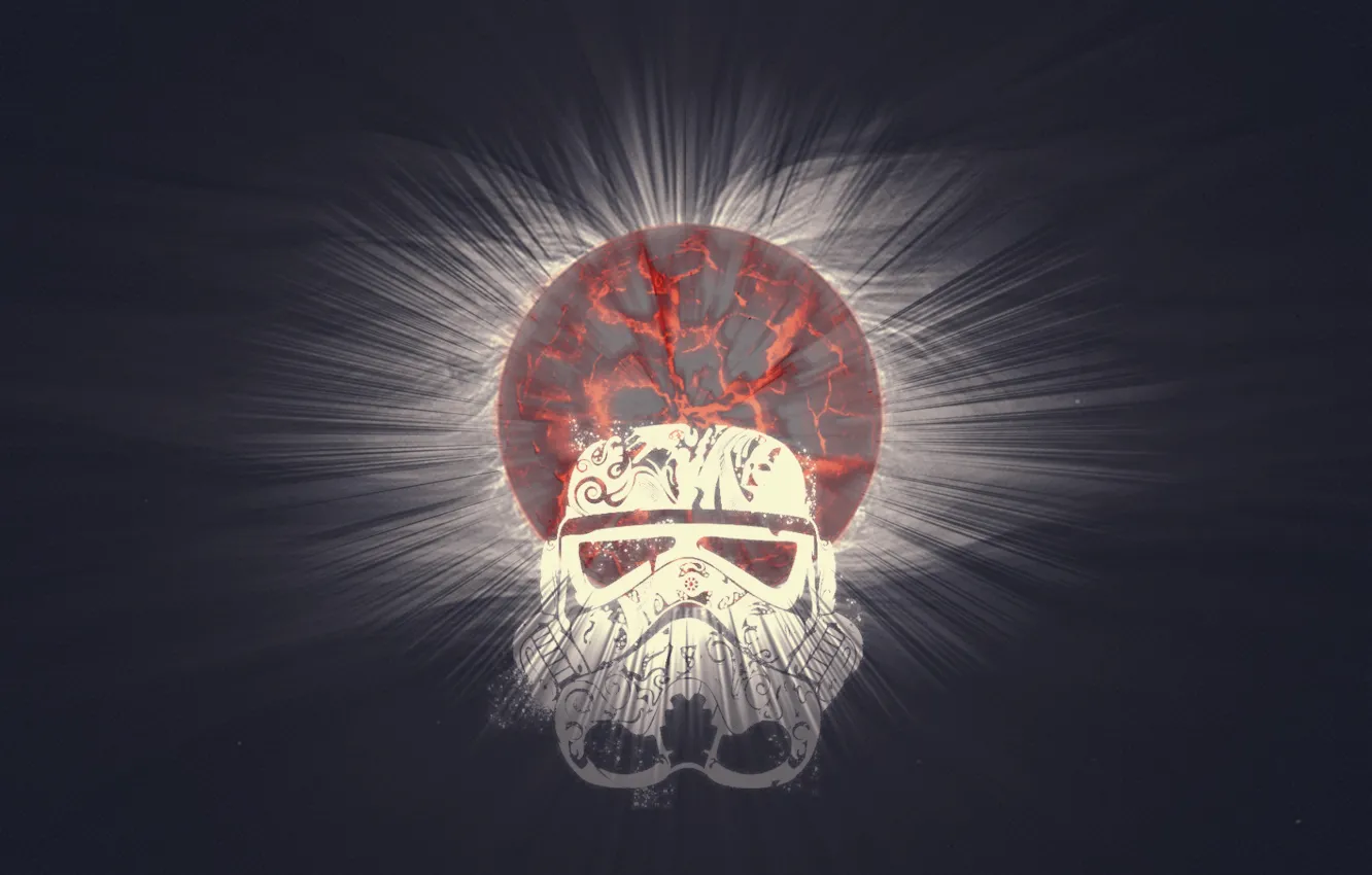 Photo wallpaper the explosion, fiction, planet, Star Wars, attack, Star wars, Stormtrooper