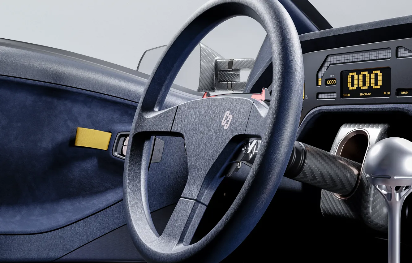 Photo wallpaper Lamborghini, Diablo, steering wheel, Lamborghini Diablo Eccentrica Restomod