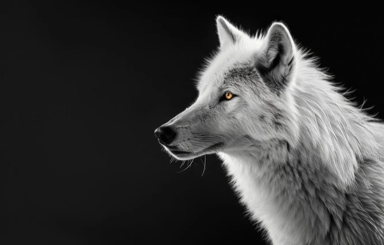 Photo wallpaper nature, snow, predator, face, animal, wolf, wildlife, portrait