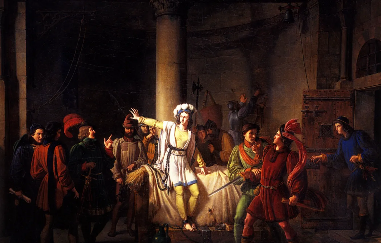 Photo wallpaper 1819, The conclusion of Joan of Arc into custody in Rouen, Pierre-Henri, Revoil