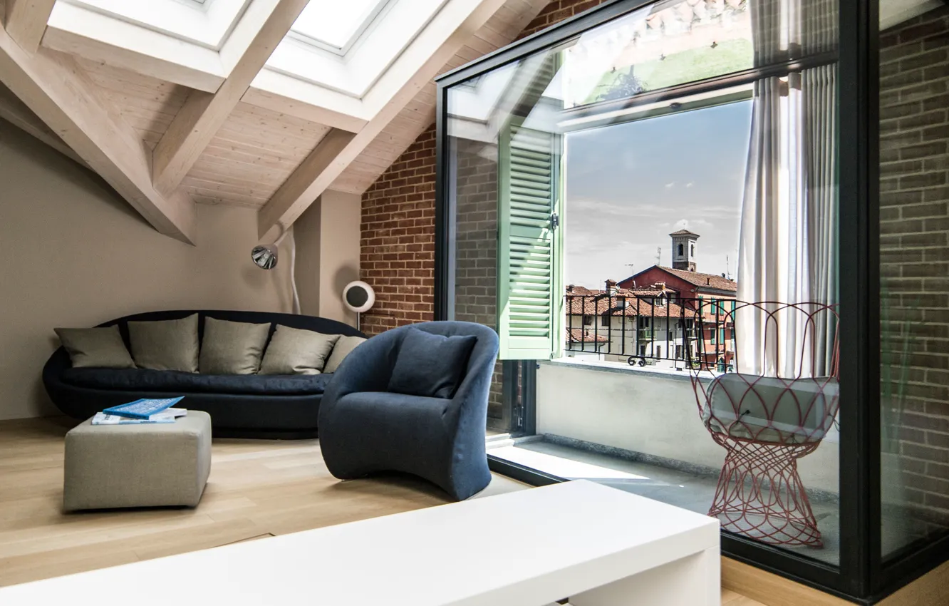 Photo wallpaper design, style, room, interior, Italy, living room, upholstered furniture, by Chiara Armando