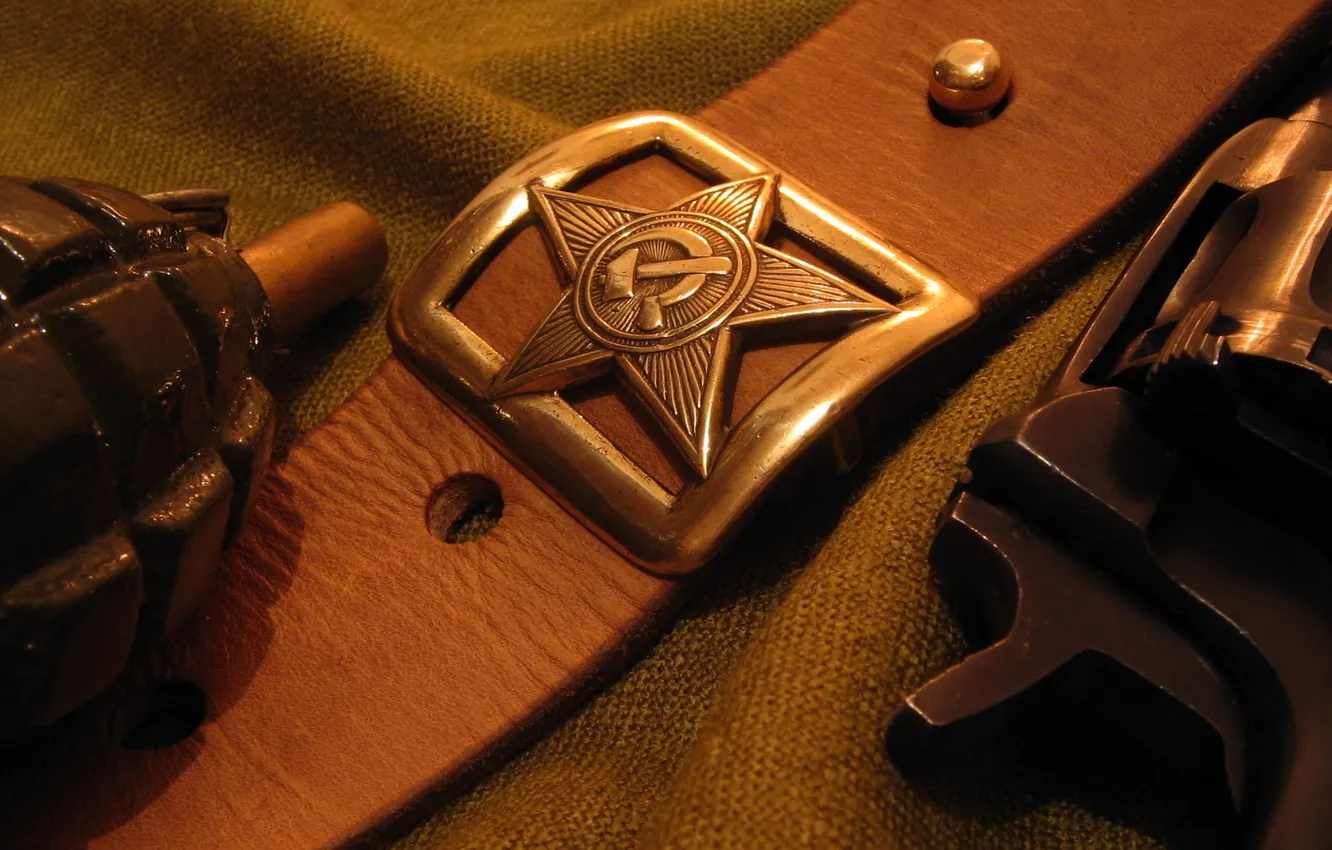 Photo wallpaper stars, gun, USSR, strap, pineapple, garnet, plaque