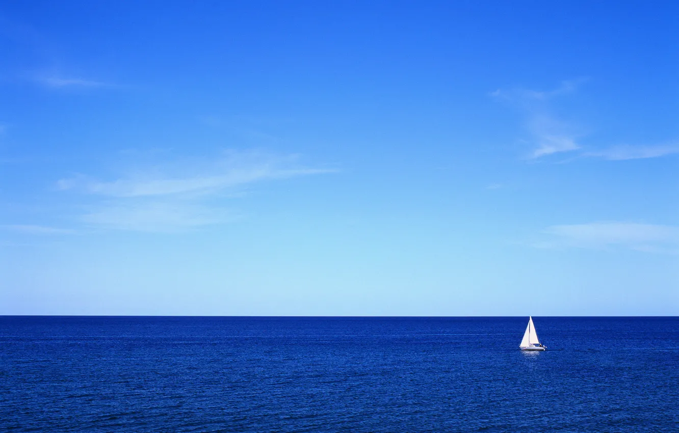 Photo wallpaper sea, the sky, yacht, sail