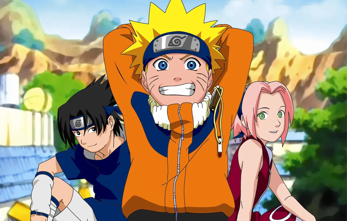 Photo wallpaper Sasuke, Naruto, naruto, team 7, Sakura, the village hidden in the leaves