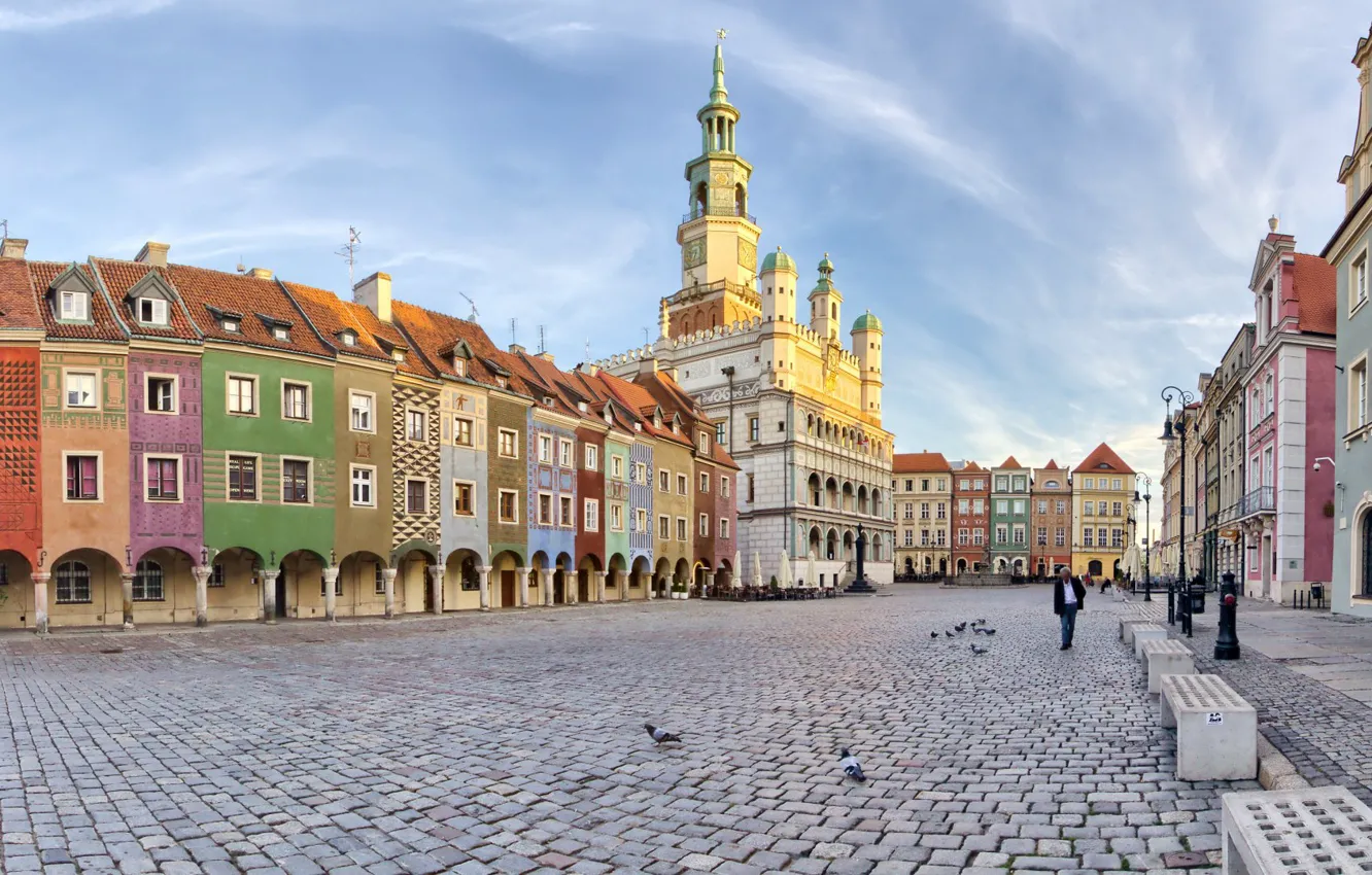 Photo wallpaper home, area, Poland, town hall, Poznan
