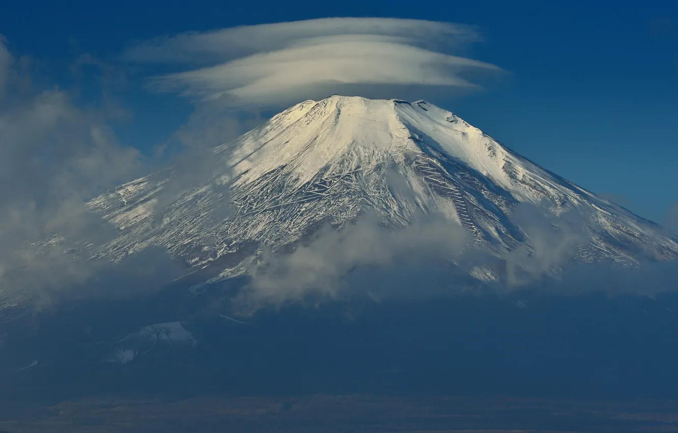Photo wallpaper the sky, clouds, Japan, mount Fuji