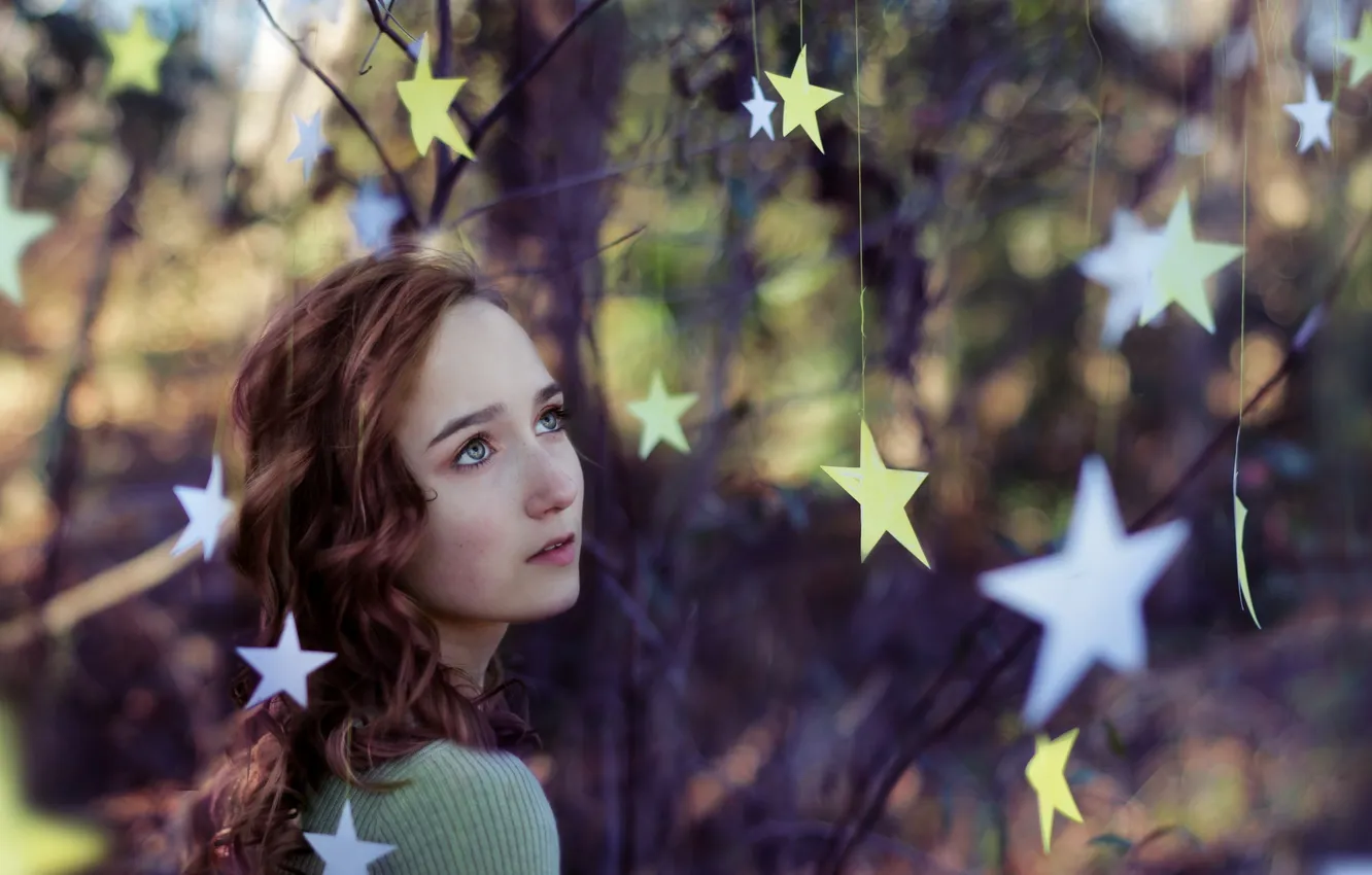 Photo wallpaper stars, mood, girl