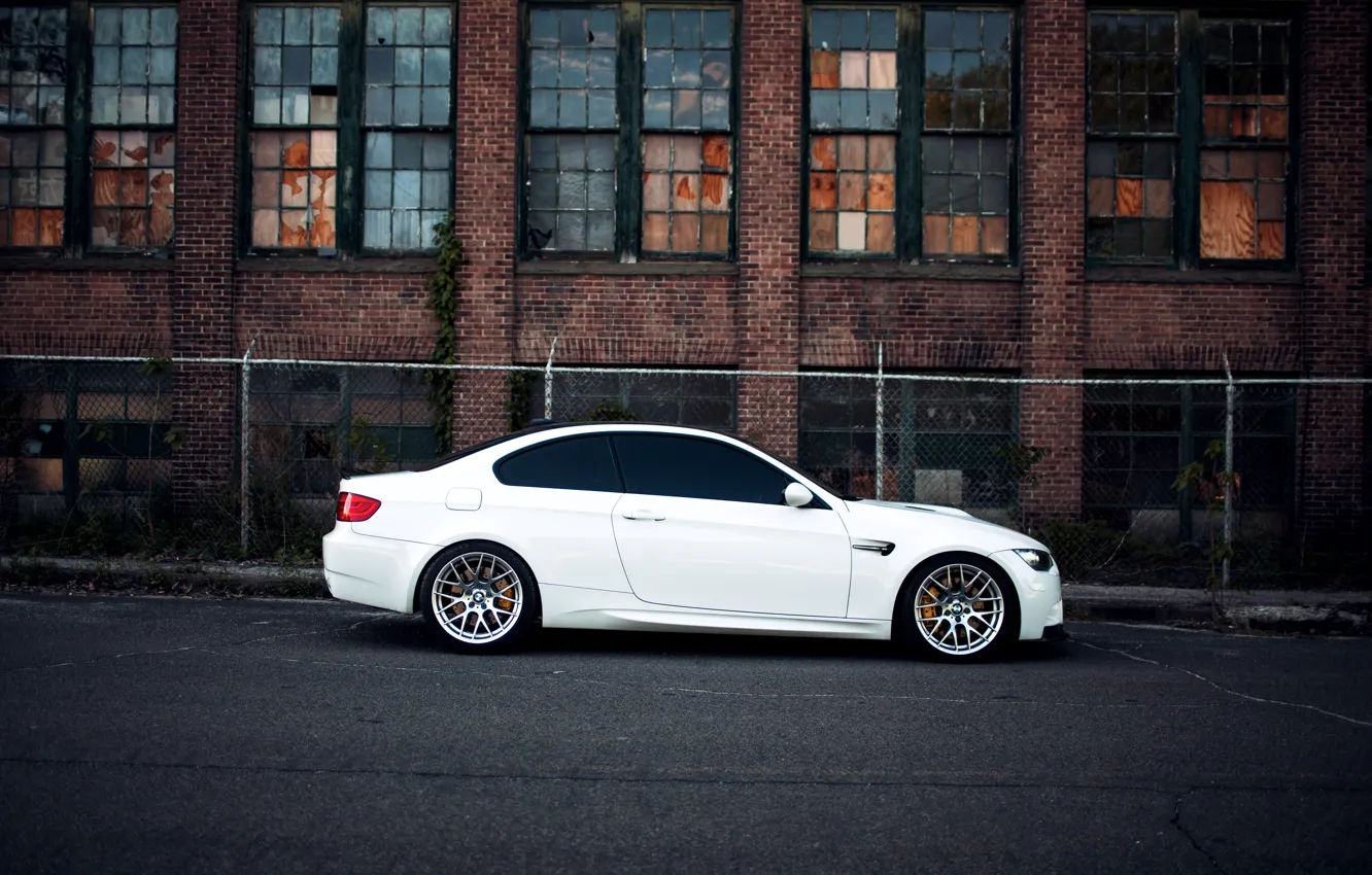 Photo wallpaper white, bmw, BMW, coupe, profile, white, e92