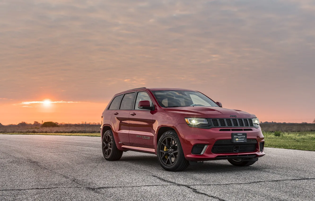 Photo wallpaper sunset, the evening, 2018, Hennessey, Jeep, Grand Cherokee, Trackhawk, HPE1000