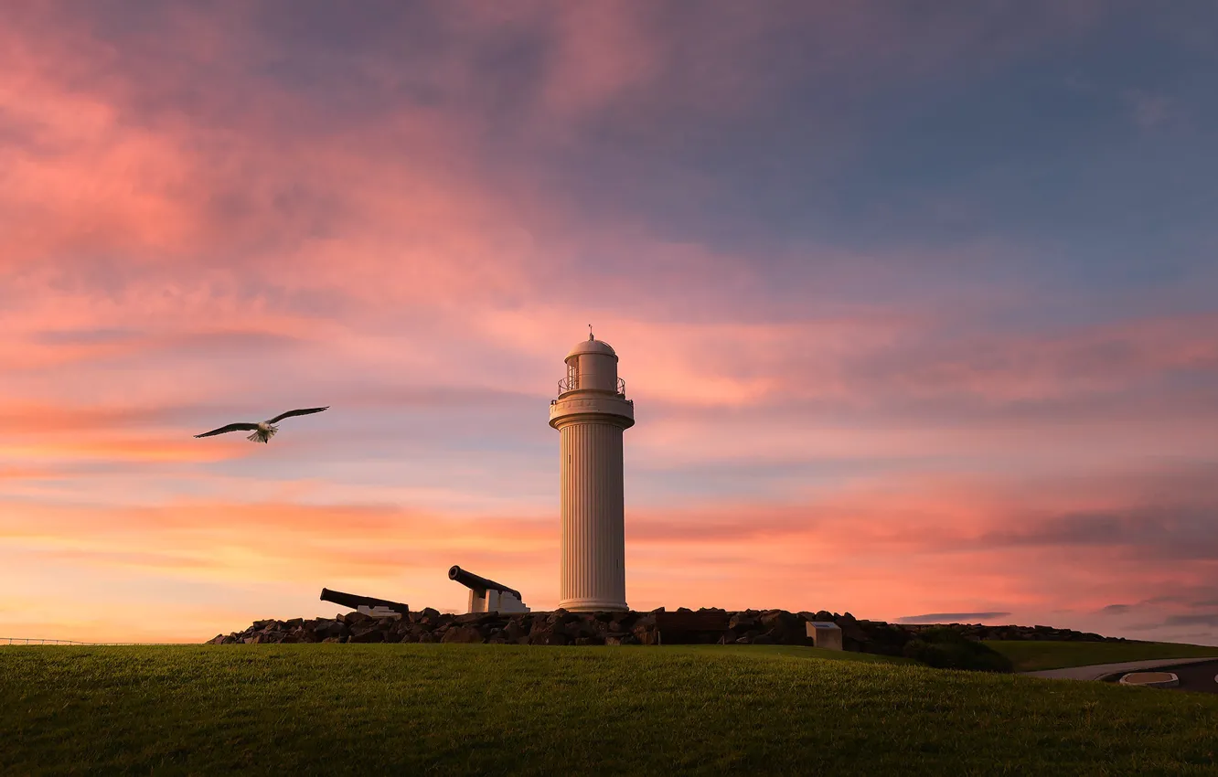 Photo wallpaper Wollongong, photographer Bruce Hood, Cape Wollongong Flagstaff Hill Lighthouse, Flagstaff Hill Lighthouse