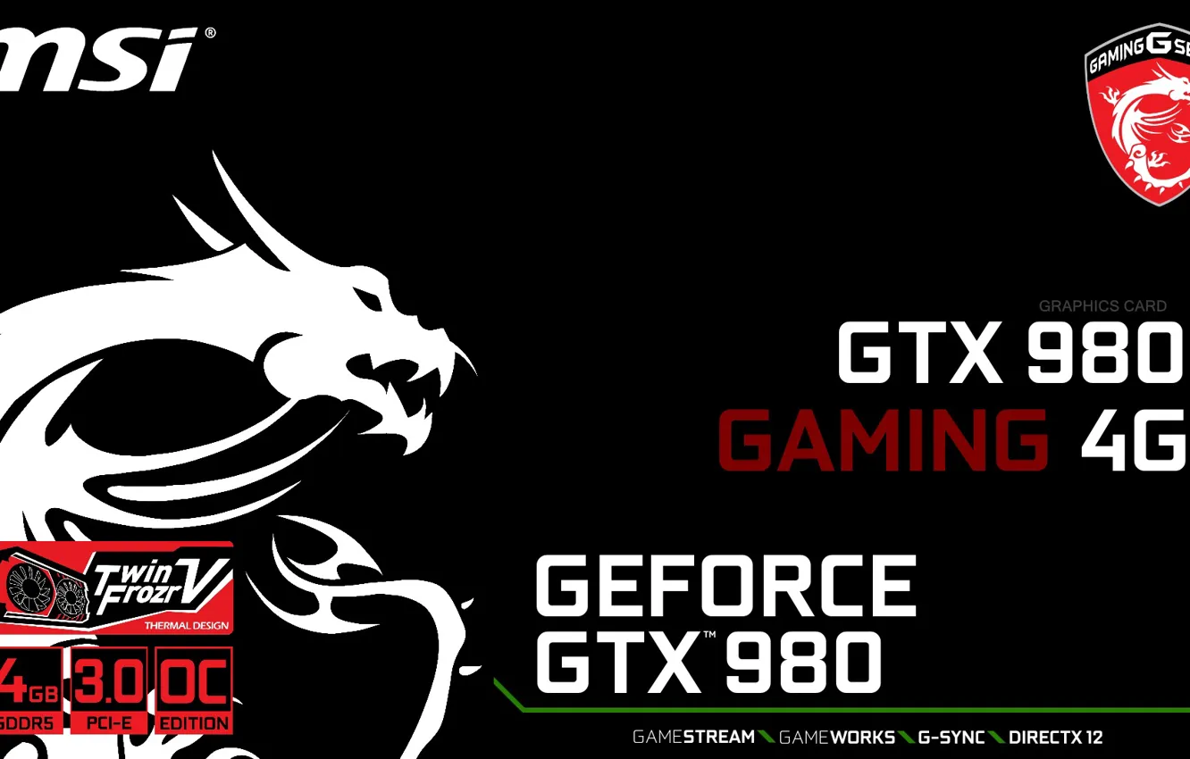 Photo wallpaper GTX, Gaming, Geforce, MSI, 980